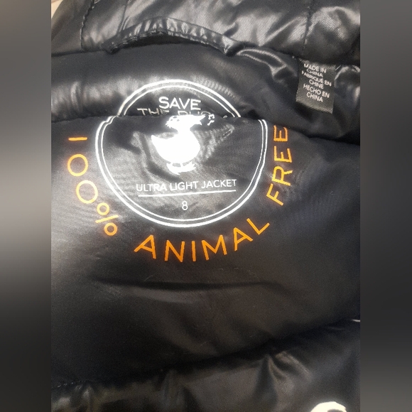 Save The Duck - Black Puffer Jacket Size: 8 - Picture 10 of 16